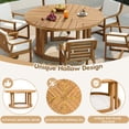 thumbnail image 6 of MAYEERTY Patio Dining Table Set for 6, Outdoor Wooden Patio Furniture Set with Removable Cushions & Umbrella Hole for Pools, 6 of 13