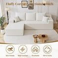 thumbnail image 6 of LLappuil 108" Sectional Sofa, Modular Sectional Couch with Right Chaise, Deep Seat Corduroy Cloud Sofa for Living Room White, 6 of 8