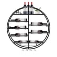 thumbnail image 3 of ToppiJoy Wall Mounted Round Wine Rack, Metal Wine Shelf with Glass Holder, Floating Wine Display Rack for Home Bar Kitchen (Black), 3 of 11