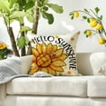 thumbnail image 3 of Sm:)e Summer Pillow Cover Set of 2 - 18x18 Inch Hello Sunshine Sunflower Polyester Decorative Cushions, 3 of 6