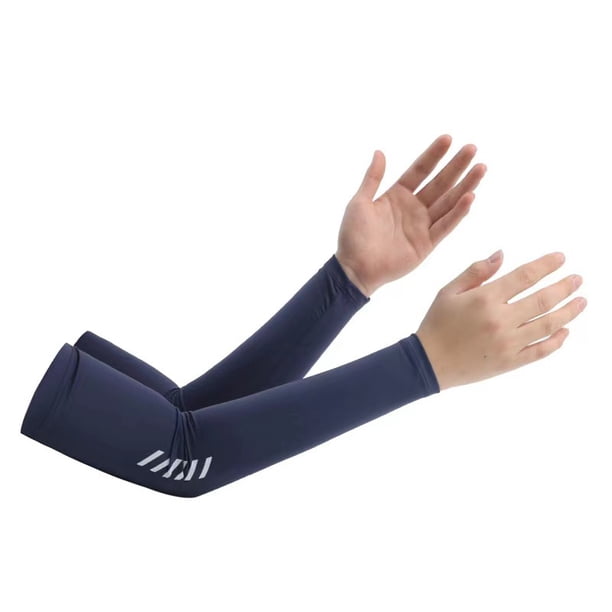 Manga de protección solar de verano para hombres, guantes de protección UV para mujeres, guantes finos de seda de hielo, manga de hielo protectora de medio dedo para hombres