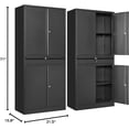 thumbnail image 2 of YANGLI 71" Tall Black Metal Storage Cabinet with Locking Doors, Drawer & Adjustable Shelves, Steel Tool Cabinet for Garage, Office, Shop, 2 of 6