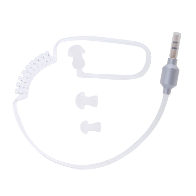 Transparente 3.5mm Plug Vacuum Air Duct Spring Auricular Mono Auriculares, Plateado plata Sunnimix Auricular mono auricular