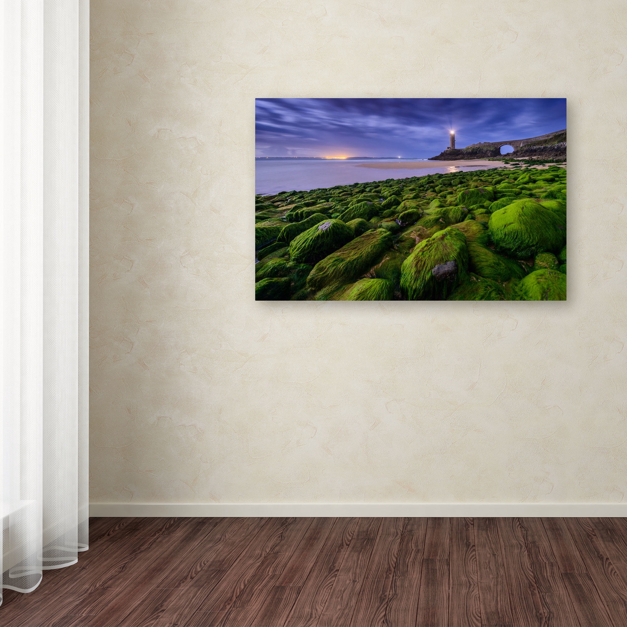 Trademark Fine Art "Full Moon in Brittany" Canvas Art by Mathieu Rivrin