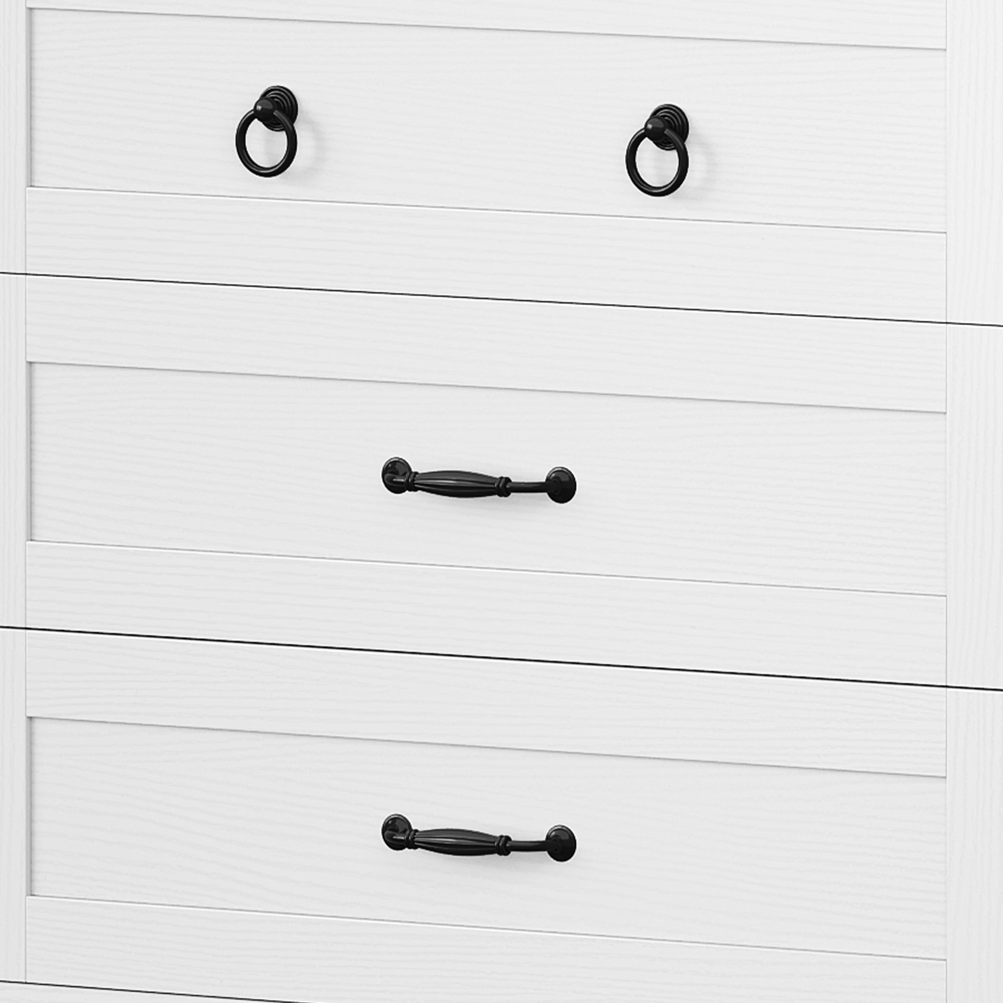 Uforic 6-Drawer Double Dresser with Power Outlets, Horizontal Wood Chest of Drawer, White