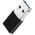 thumbnail image 1 of Adaptador de lector de tarjetas de memoria mini USB 3.0 de aluminio para tarjetas SD/TF, PC, portátil, color negro, 500310197, 1 of 7