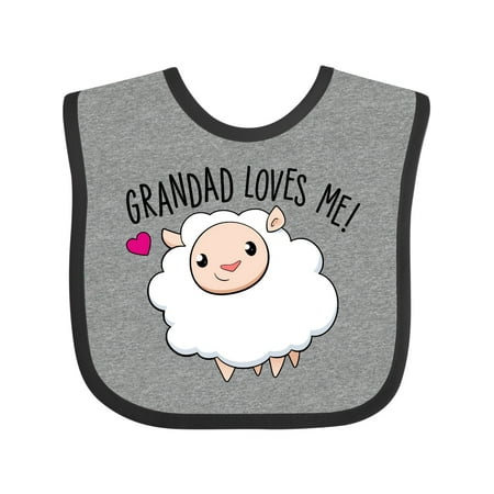 

Inktastic Grandad Loves Me- Cute Sheep Gift Baby Boy or Baby Girl Bib