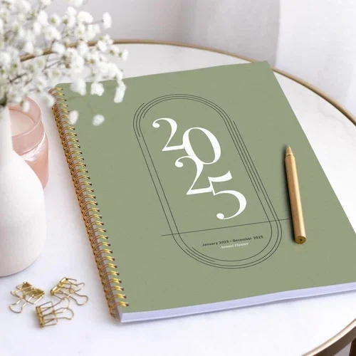 2025 Weekly/Monthly Planner - 6X8 Inches, Flexible Cover, Twin-Wire Binding