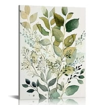 Creowell Watercolor Botanical Wall Art  Boho Floral Canvas Wall Decor Prints Sage Green Wildflower Wall Art Modern Flower Pictures Botanical Painting for Bedroom Bathroom 16x20 in/12x16 in