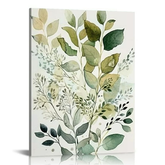 Creowell Watercolor Botanical Wall Art  Boho Floral Canvas Wall Decor Prints Sage Green Wildflower Wall Art Modern Flower Pictures Botanical Painting for Bedroom Bathroom 16x20 in/12x16 in
