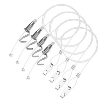 4-Pack Picture Hanging Wire Invisible with Adjustable Photo Hook   S Metal Hook for Picture Rail Frame Hanging System Art Gallery Picture Display Kit (1M)