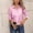 Pink, variant on Women's Striped Button Down Shirt Long Sleeve Collared Pocket Blouse Casual Office Work Dress Tops