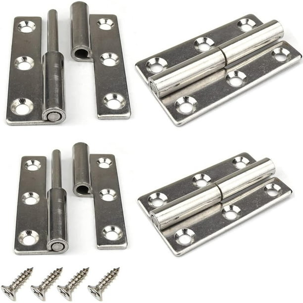 4Pcs 2.5 Inch Lift Off Door Hinges Removable Hinge for Internal