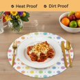 thumbnail image 4 of Colorful Polka Dot Round 13 Inch Placemats Set of 8, Cartoon Watercolor Geometric HeatResistant Non Slip Place Mats for Dining Table, Wipeable Braided Kitchen Table Mats for Housewarming, 4 of 9