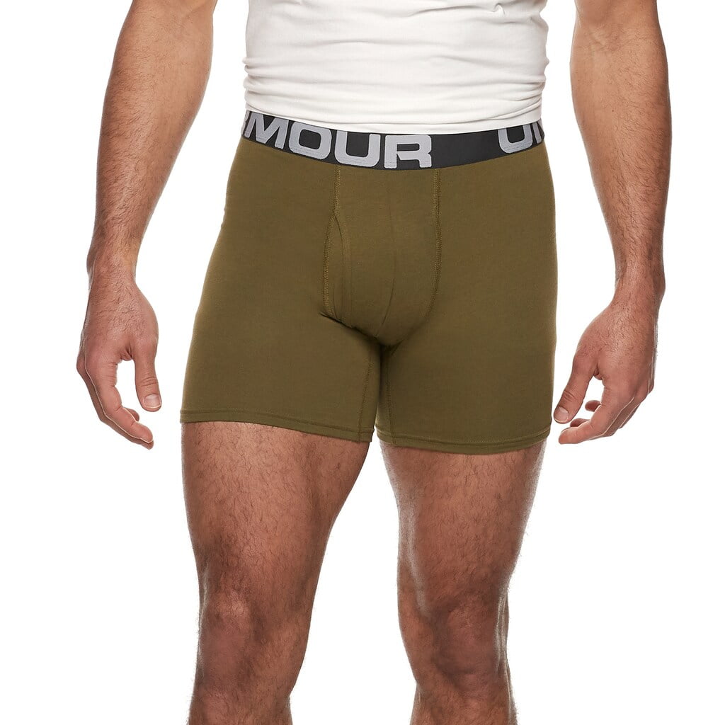 Under Armour Tech 6in Underwear 2-Pack Mens Canyon Green/Black L 
