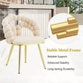 thumbnail image 4 of Juego de 2 Sillas de comedor de terciopelo de cadena de bola de silla de burbuja hinchada amarilla con piernas de oro, sillas modernas tapizadas de acento para el comedor y la cocina, 4 of 5