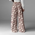 thumbnail image 3 of Women's Fuzzy Plush Pajama Pants Drawstring Elastic Waist Wide Leg Teddy Bottoms Pants, 3 of 8