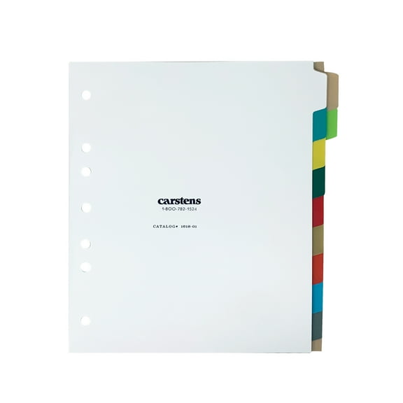Carstens Heavy Duty Plastic Dividers, 11-Tab, Multi-Color, Blank, for Side-Opening 3-Ring Binders