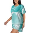 thumbnail image 2 of Lsque Teal Turquoise 1 Women's Short-Sleeved Pajama Set - 2 Piece Soft and Lightweight Sleepwear Set-3X-Large, 2 of 9