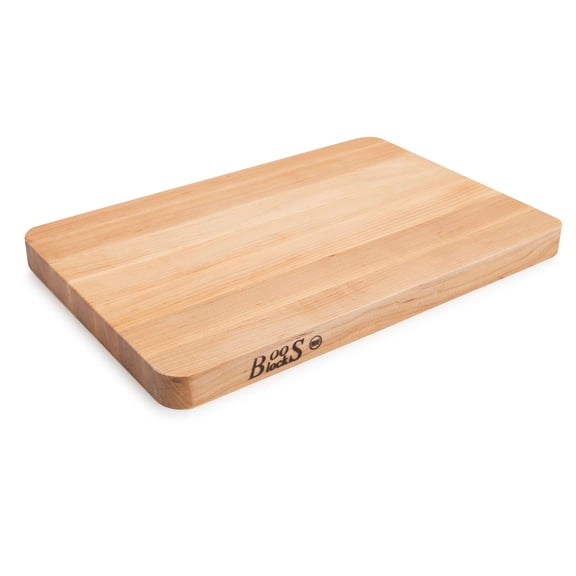 John Boos Chop N Slice Large Maple Wood Edge Grain Cutting Board, 18"x12"x1.25"
