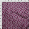 thumbnail image 4 of oneOone Cotton Cambric Dark Magenta Fabric Boho Decorative Leaf Sewing Material Print Fabric By The Yard 42 Inch Wide, 4 of 4