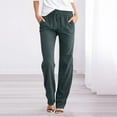thumbnail image 2 of Women Pants Casual Yoga Straight Leg Comfy Drawstring Lounge Running Long Active Sweat Plus Size Cargo Trousers, 2 of 3