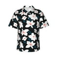 thumbnail image 2 of Goofa Lilies Flowers Hawaiian Shirt for Men, Unisex Summer Beach Casual Short Sleeve Button Down Shirts,Aloha Tropical Floral print shirt-, 2 of 9
