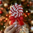 thumbnail image 4 of Red Swirl Candycane Lollipop Glass Christmas Ornament, 4 of 5