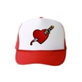 thumbnail image 1 of Trucker Mesh Vent Snapback Hat, Heart Dagger 3D Patch Embroidery Red, 1 of 1