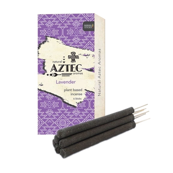 Aztec 6pc Hand Rolled Resin Incense Sticks Long Lasting for Yoga Meditation Relaxation Aromatherapy Cleansing and Purification | Lavender