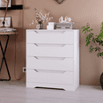 thumbnail image 3 of Homfa 4 Drawer Dresser, Modern Wood Chest of Drawers with Cutout Handles, White Tall Dresser for Bedroom Hallway Living Room, 3 of 7