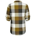 thumbnail image 5 of LISTHA Plaid Shirts for Women Casual V Neck Cotton Cuffed Blouses Fashion Long Sleeve Work Tops Trendy Tops Yellow M, 5 of 8
