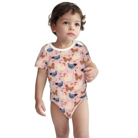 

Fotbe Funny Chicken Pattern Unisex-baby Short-sleeve Bodysuit Short Sleeve Bodysuits One-piece 100% Organic Cotton for Infant Baby Boys Unisex-2 Years