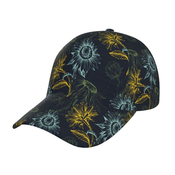 Fotbe Sunflowers Gorro Clásico de Béisbol, Gorra Ajustable con Broche Snapback, Gorro de Exterior de Algodón Suave