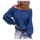 thumbnail image 1 of Gibobby Suéteres mujer, Suéter Trenzado de Cuello Redondo para Uso Diario Suéter pulóver para Mujer(Azul,M), 1 of 5