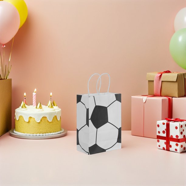 unbranded 24Ud Bolsas Temáticas De Fútbol Para Fiestas Con Asas Reutilizables Y Papel Kraft Resistente