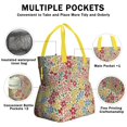 thumbnail image 3 of Pioneer Flower Drawstring Lunch Bag Women - Drawstring Lunch Bag Insulated for Work Office - Stain-Resistant Large Lunchbags for Women with Multi-Pockets, 3 of 6