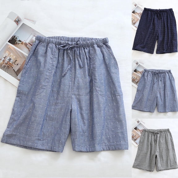 PIWHJQK Men Pajama Shorts Loose Casual Short Men's Solid Loose Style Sporty Sleep Shorts With Pockets Men Sleepwear