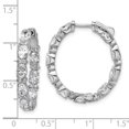 thumbnail image 2 of 14k Solid White Gold Oval and Round VS Def Diamond Inside Outside Hoop Earrings-Hoop Earring for Women, 2 of 2