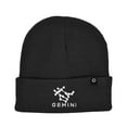thumbnail image 2 of DALIX Gemini Zodiac Constellation Embroidered Cuff Beanie Cap in Black, 2 of 4