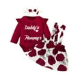 thumbnail image 2 of CaComMARK PI Newborn Infant Baby Girl Clothes Spring Fall Outfits Infant Romper Tops Dress Cute Headband 3Pcs Outfit Set 0-12 Months best deals today on, 2 of 3