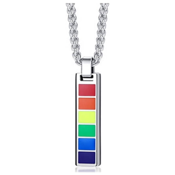 Joyería Colgante Rectangular Collar de Acero Inoxidable Acero Titanio Accesorios Gotero