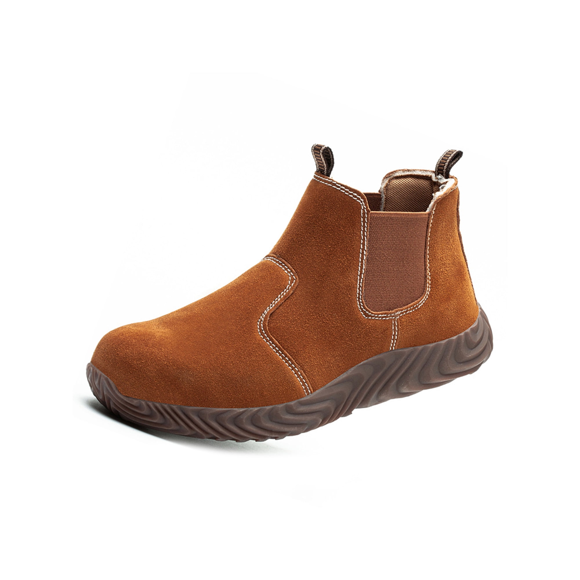 UKAP Mens Safety Shoes Steel Toe Work Boots Anti smash Protection Boot Working Chelsea Booties Non slip Camel 7 Walmart