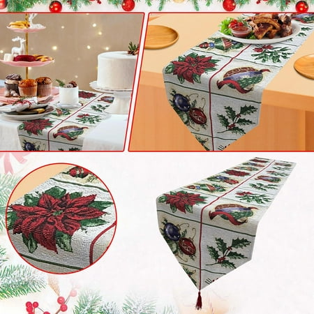 

Christmas Christmas Decoration Christmas Holiday Table Runner Christmas Party Decoration