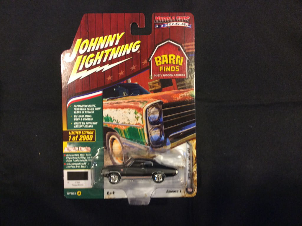 1/64 Scale Regal Black Johnny Lightning Barn Finds 1970 Buick GS 455 