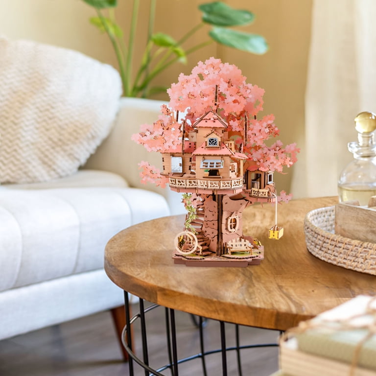 Robotime Sakura Tree Wooden 3D Puzzle, Cherry Blossom Model, Tiny