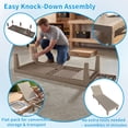 thumbnail image 4 of MINDYES Backyard Patio Lounge Chair, Wood Look Pool 5 Positions Chaise Lounge Chair, Beige, 4 of 8