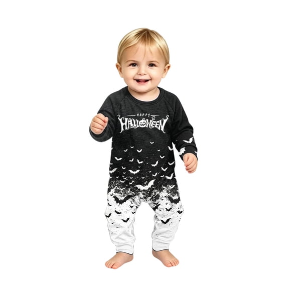 Family Matching Halloween Pajamas Set, Two Piece Long Sleeve PJs Lounge Sleepwear Nightwear Gift for Halloween Celebration