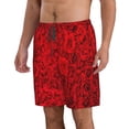 thumbnail image 2 of Bixox Men's Red Rose printing Casual Classic Fit Short Summer Beach Shorts, 2 of 6