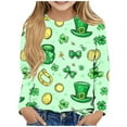 thumbnail image 2 of Twczz Girls St Patricks Day Shirts- Casual Long Sleeve Cute Soft Kids Luck Tops Mint Green Size 4-14, 2 of 5